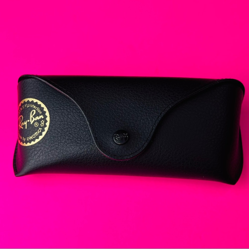 Ray Ban Black Leather Sunglasses Protective Case
